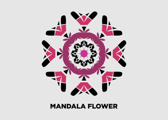 Canvas Print - Vector illustration of mandala flower motif for background