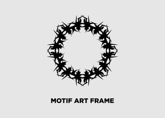 Sticker - Vector illustration of black art frame motif