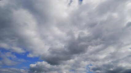 Canvas Print - flying White Clouds on the summer sky Time laps