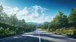 Straight road with green nature background shot