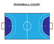 Handball court dimensions. Handball playground size.  Vector illustration. 