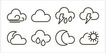 Outline Weather Clipart Isolated Doodle Cloud Art Sketch Vector Stock Illustration EPS 10