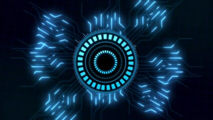 Wall Mural - Artificial intelligence concept. animation of circuit board. HUD future technology digital background