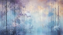 AI Generated Illustration Of An Oil Painting Depicting A Wintry Forest Scene