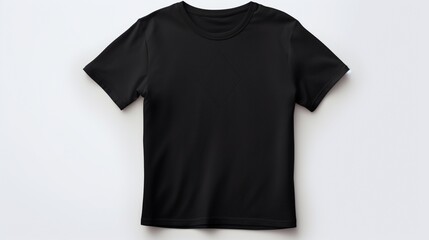 Wall Mural - Create an image of a neatly folded professional black t-shirt on a solid white background.