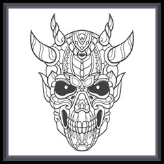 Wall Mural - Skull head mandala arts. isolated on white background