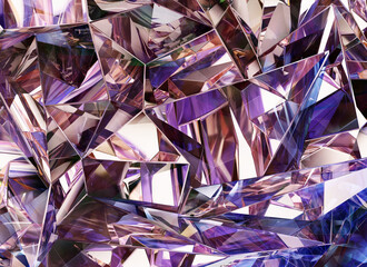 Poster - Luxury Abstract Realistic Purple Crystal Texture Reflection Close Up Background 3D rendering