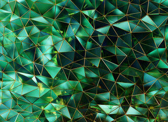 Poster - Luxury Abstract Realistic Green Texture Reflection Close Up Background 3D rendering