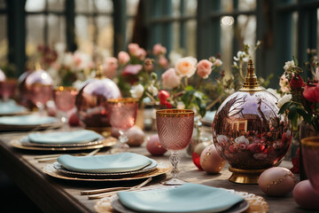 Wall Mural - Traditional Easter dinner set