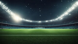 Fototapeta Sport - Night football arena in lights generated by AI