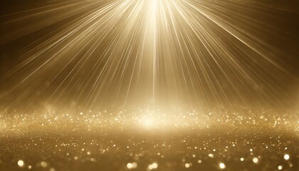 Wall Mural - abstract gold background with blur bokeh light glitter glow magical moment luxury atmosphere on ground stage starburst ray light flare generative ai