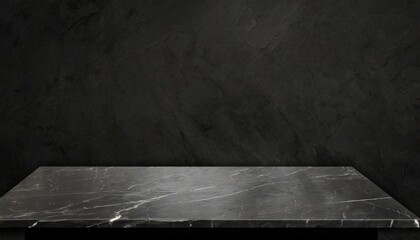 Sticker - empty marble black table top cement black