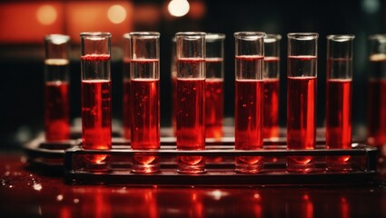 test tubes with red liquid tests research