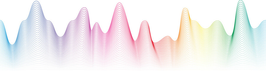 Aufkleber - rainbow gradient wave element on transparent background for web design, social, or print projects.