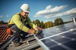© josepperianes - Electrician installing a solar panels energy