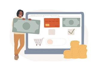 Wall Mural - payment options isolated concept vector illustration. ecommerce website, shopping cart, credit card 