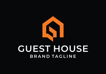 Poster - Initial letter G for guest house monogram logo design template