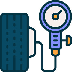 Wall Mural - inflate tire icon. vector filled color icon for your website, mobile, presentation, and logo design.