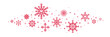 © Olga Tsikarishvili - Christmas border with red snowflakes, hearts and stars isolated on transparent background. Vector graphics design for New year or Valentine's day decorations