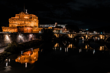 Sticker - Castel Sant'Angelo at night.  Rome, Italy