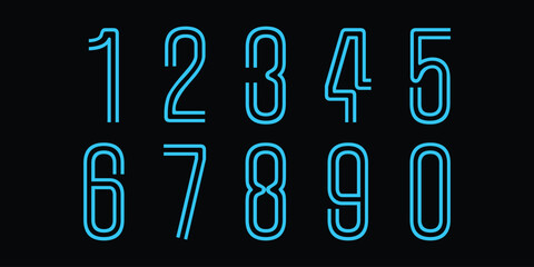 Number set vector font alphabet, modern dynamic flat design with brilliant colorful for your unique elements design.