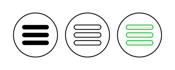 Menu Icon set. web menu icon. hamburger menu symbol
