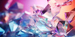  Neon Crystal Image,Holographic background with glass shards. Rainbow reflexes in pink and purple color.AI Generative 