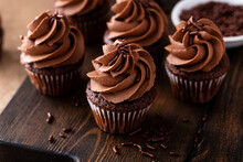 Dark Chocolate Cupcakes With Chocolate Ganache Frosting