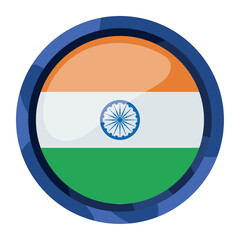 Wall Mural - republic day india flag button