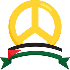 Sticker - palestine save flag and peace symbol