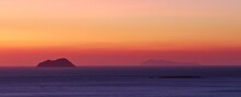 Sunset, Islet Of Pontikonisi, Islet Of Mice, Island Of Antikithira, Yellow-orange Sky, Falassarna, West Coast, Province Of Chania, Crete, Greece, Europe