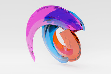 Poster - 3D multicolor geometric shapes . Abstract  design elements. Dynamic  abctract  pattern, 3D illustration