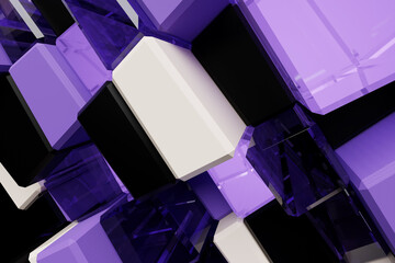 Fototapete - 3d rendering. pattern of different shapes. minimalistic pattern of simple shapes, similar to the top
