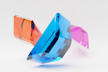 Poster - 3d illustration of a colorful node on white background. fantastic shapes .simple geometric shapes