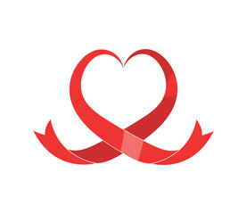 Canvas Print - aids day ribbon in heart shape