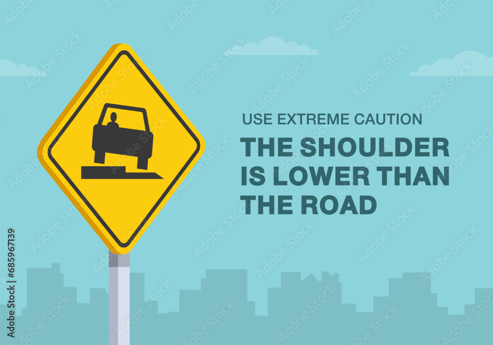 Safe driving tips and traffic regulation rules. Close-up of United ...