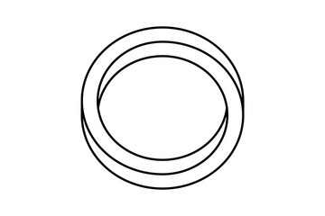 Poster - Impossible circle shape. Line optical line symbol. Outline mobius strip. Infinite loop object. Abstract unreal geometric form. Linear puzzle design element for logo, icon, label, tag. Vector sign