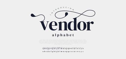 Sticker - Vendor luxury elegant typography vintage serif font wedding invitation logo music fashion property