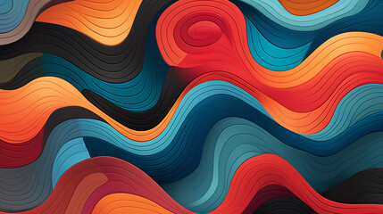 Fototapete - Multicolored and Colorful abstract background. Illustration for cover, interior design. Generative AI