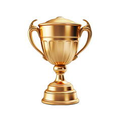 gold trophy cup isolated on transparent or white background, png