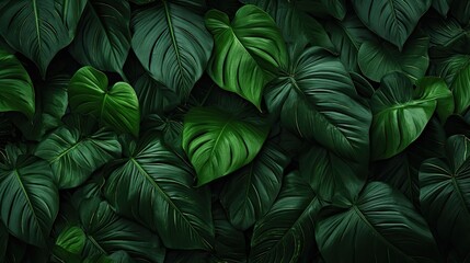 Wall Mural - Tropical Foliage Texture. Generative AI