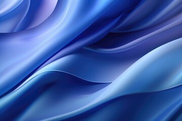 Poster - abstract background blue silk or satin texture with some smooth folds in it, Abstract background with a 3D wave blue gradient silk fabric, AI Generated