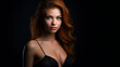 © EwaStudio - Fashion Portrait on a Dark Background.  Beautiful Woman Posing on Black