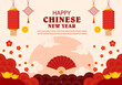 Vector hand drawn Chinese new year background template