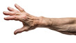 ©  Mohammad Xte - White american old man hand trying to reach something. Isolated on Transparent background.