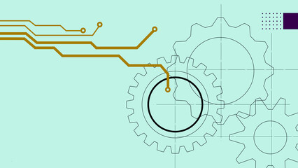 Wall Mural - technology pattern  with gears mechanism