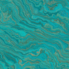 Poster - Malachite Marble texture. Fractal digital Art Background. High Resolution. Green marble texture with gold veins. Can be used for background or wallpaper