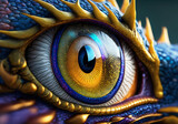 Fototapeta  - hyper realistic 3d illustration of dragon eye in closeup view