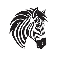  Zebra in cartoon, doodle style. Isolated 2d vector illustration in logo, icon style, Eps 10, black and white. AI Generative