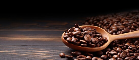 Poster - Floating coffee beans on a white backdrop Copy space image Place for adding text or design
